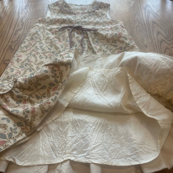Chickeeduck High End Boutique Girls Cream Corduroy Jumper Dress Lined 140 US 7 - Picture 9 of 9